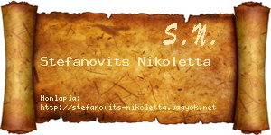 Stefanovits Nikoletta névjegykártya