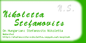 nikoletta stefanovits business card